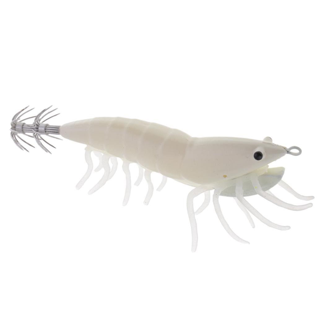 2pcs Bionics Squid Jigs Hooks Artificial Hard Fishing Lure Wood Shrimp Bait