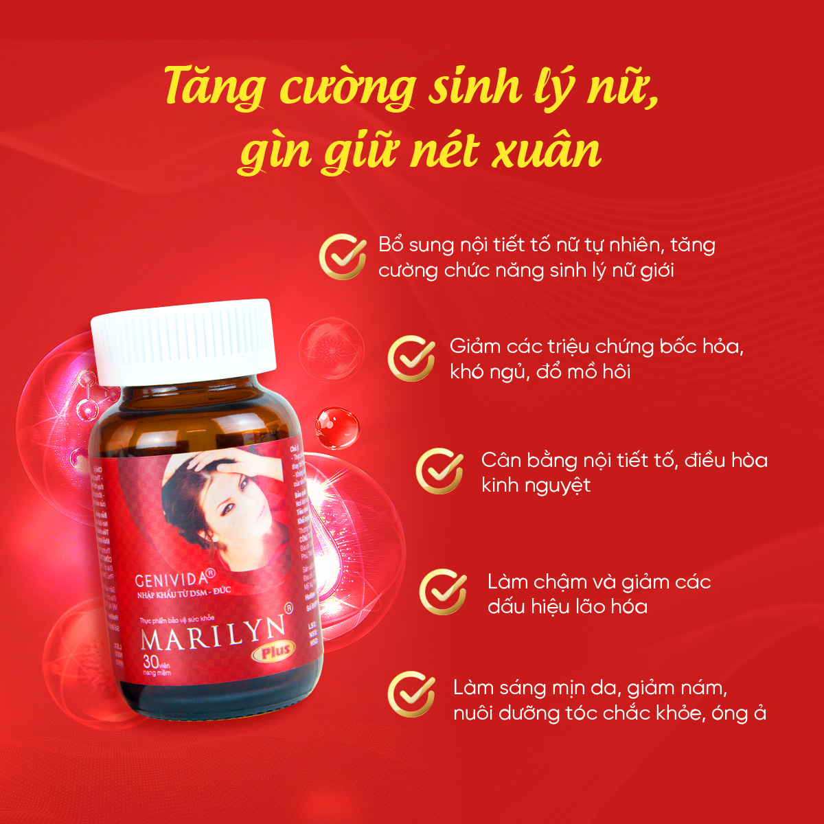 [Giảm Khô Hạn - Tăng Sinh Lý Nữ] Combo 3 Hộp Viên Uống Marilyn Plus Giúp Cân Bằng Nội Tiết Tố Cải Thiện Sinh Lý Nữ (Hiệu quả sau 45 ngày sử dụng)