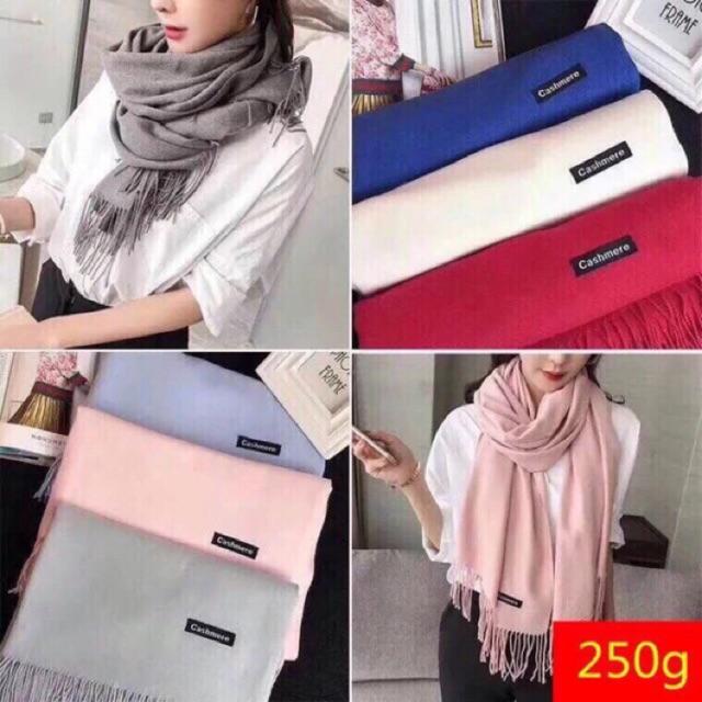 Khăn choàng cổ Cashmere 220x60cm nhiều màu.