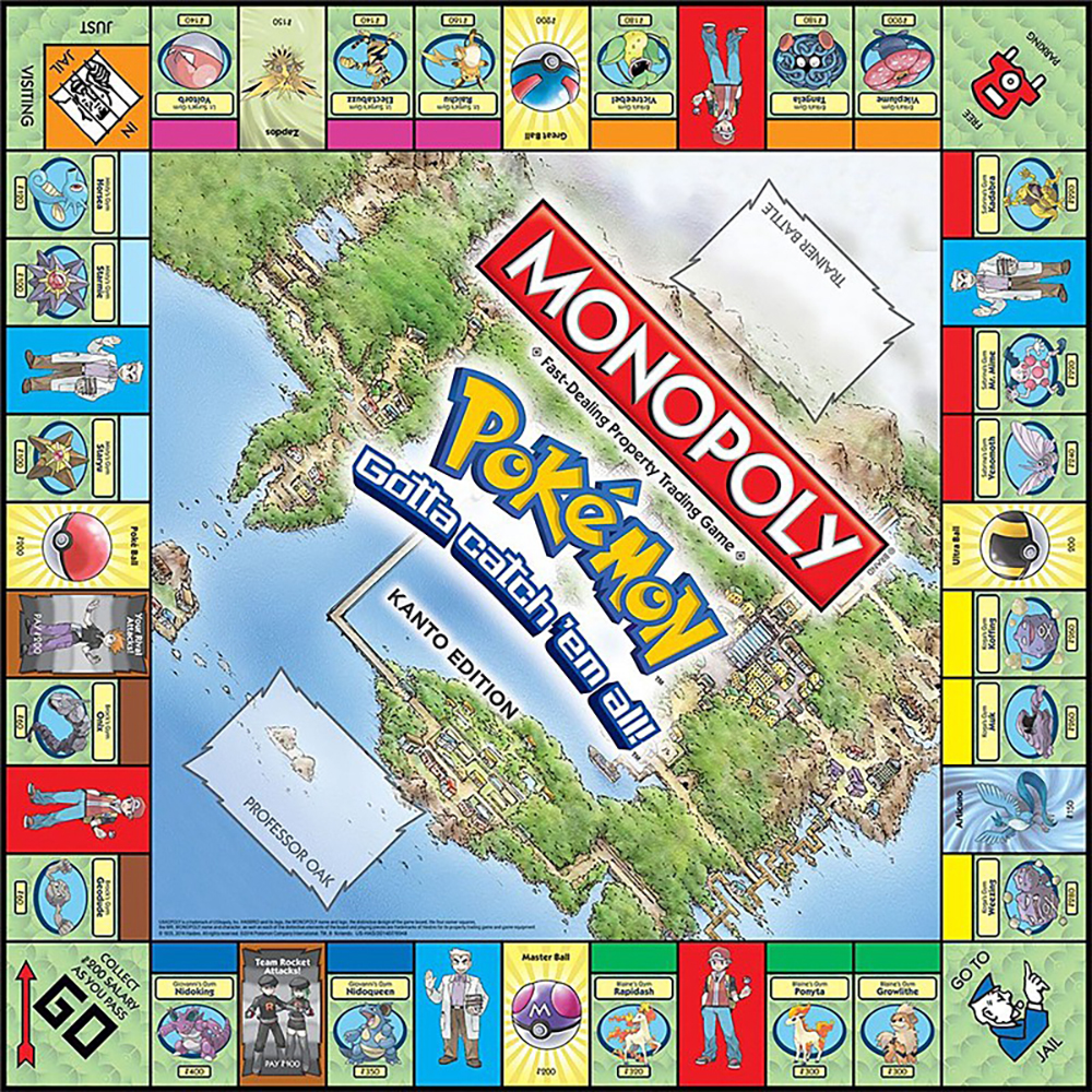 Bộ Trò Chơi Board Game MONOPOLY Cờ Tỷ Phú Phiên Bản Pokemmon Kanto Vui Nhộn Chất Lượng Cao