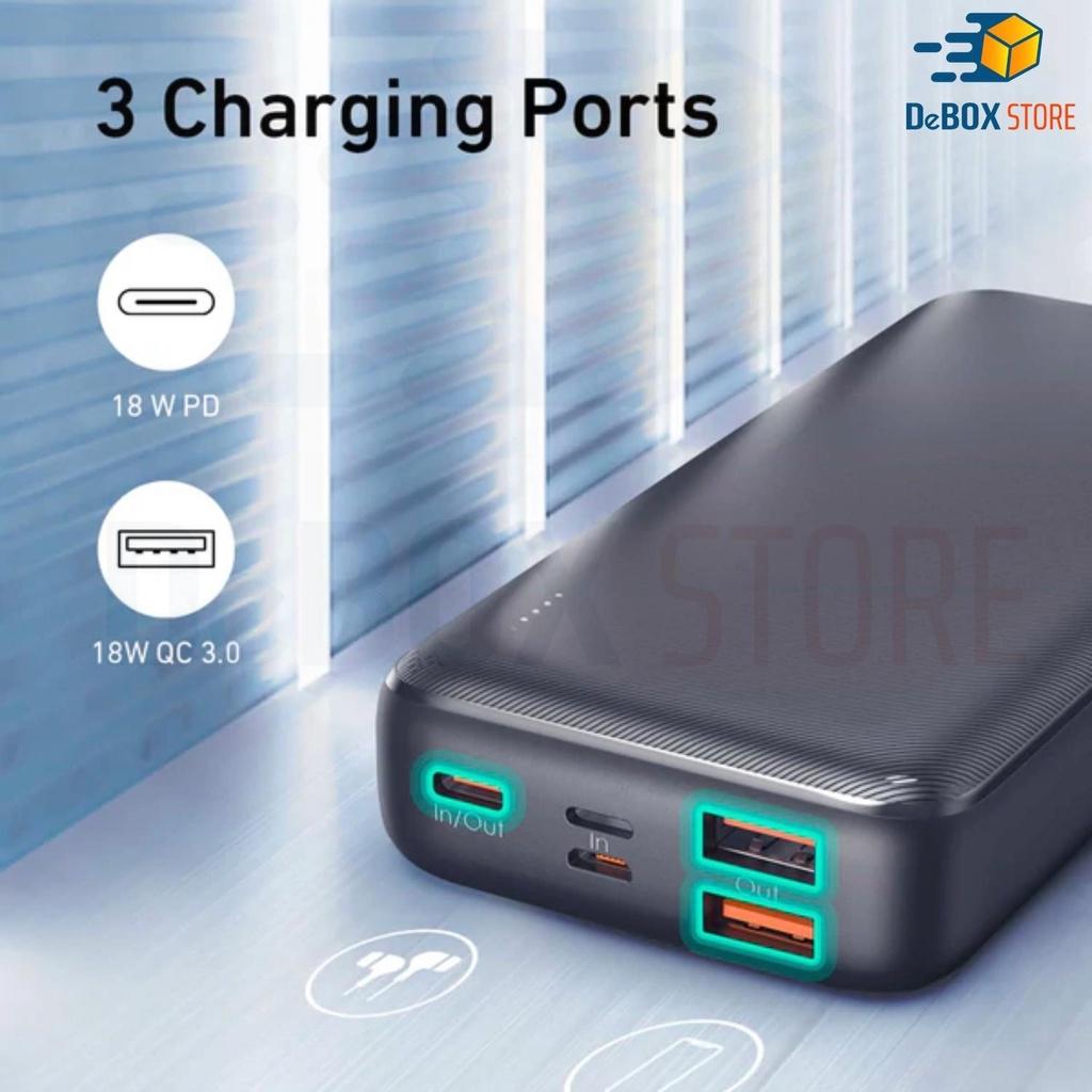 Pin Sạc dự phòng Aukey PB-N74S Basix Plus 20000mAh SCP 22.5W PD/QC 3.0 (3 Output, 3 Input) - Hàng Chính Hãng