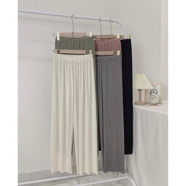 quần tăm ống suông - 3(xám),freesize dưới 55kg
