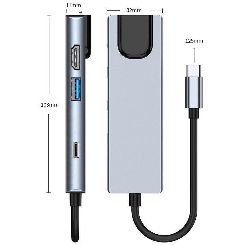 Giao hàng nhanh trạm kết nối type-c sang HDMI HUB tám trong một phù hợp cho máy tính xách tay MacBook trung tâm đọc thẻ mạng