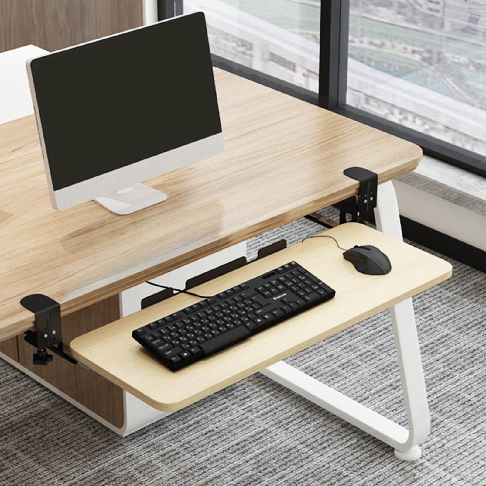 Keyboard Tray Under Desk Save Space adjustable for Typing Desktop