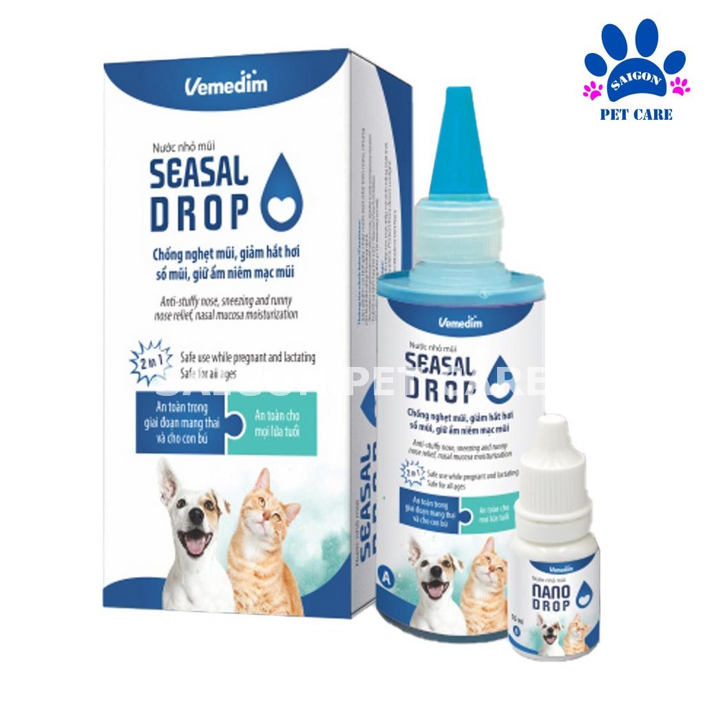 Nước nhỏ mũi Vemedim Seasal Drop chống nghẹt mũi, giảm hắt hơi, sổ mũi cho chó mèo