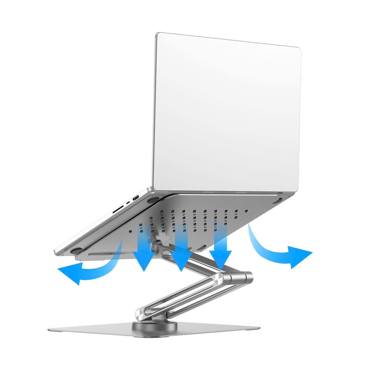 Giá đỡ nhôm nguyên khối tản nhiệt Xoay 360 độ hiệu WIWU S801 cho Laptop / Macbook / iPad từ 10 - 17 inch, Gấp gọn tiện lợi - Hàng nhập khẩu