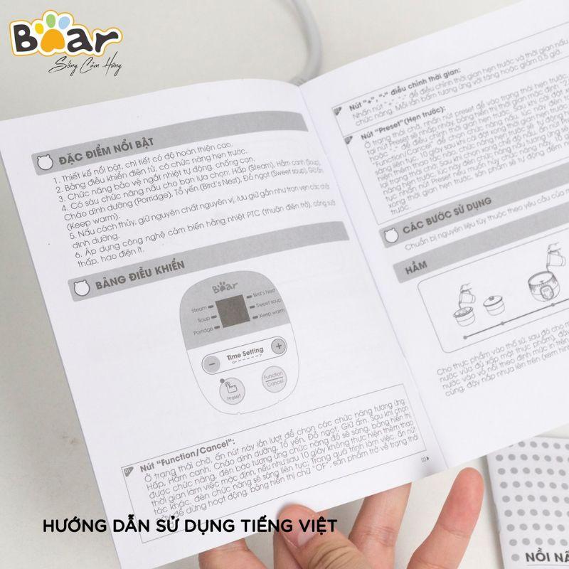 Nồi nấu chậm Bear 0.8l, bản quốc tế, NPP Baby Tôm