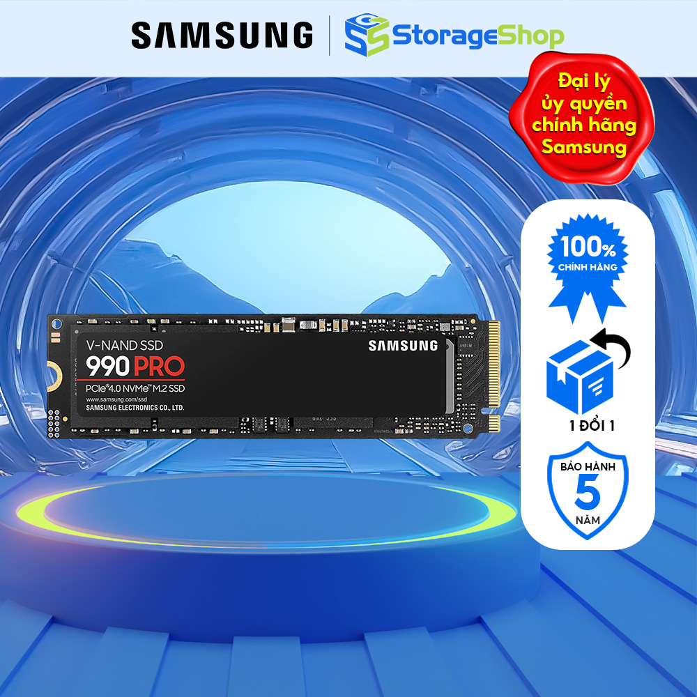 Ổ cứng gắn trong SSD Samsung 990 PRO M.2 PCIe Gen4.0 x4 NVMe 2.0 - 1 Đổi 1 - Bảo Hành 5 năm Hàng chính hãng
