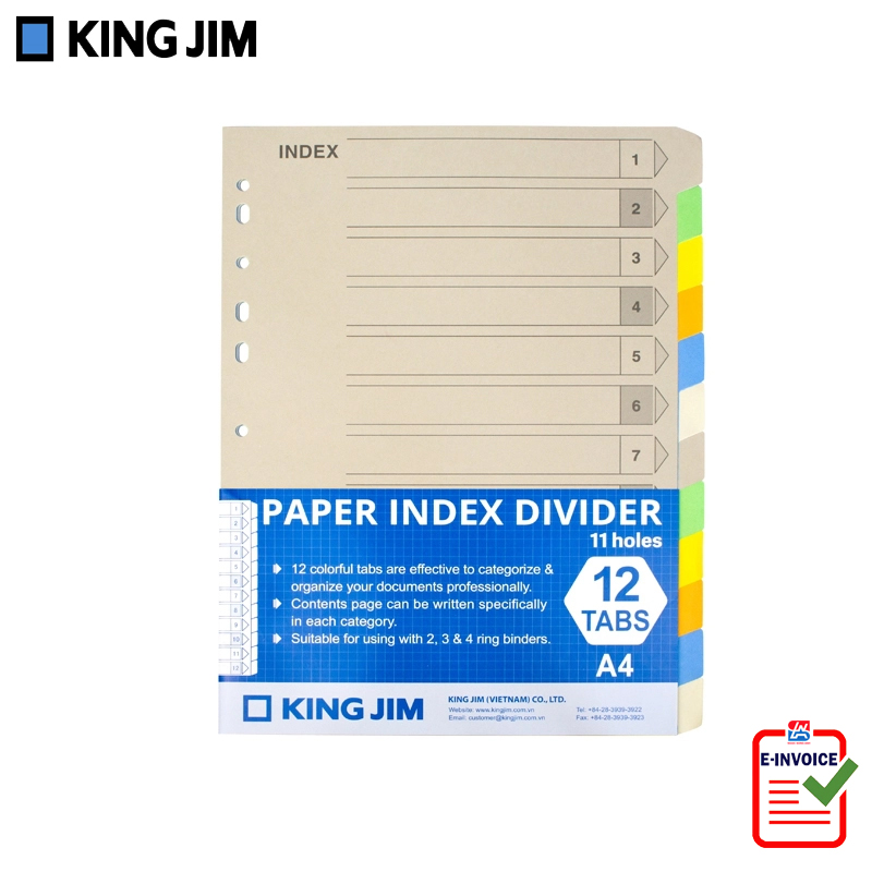 Giấy phân trang 11 lỗ A4 King Jim 807