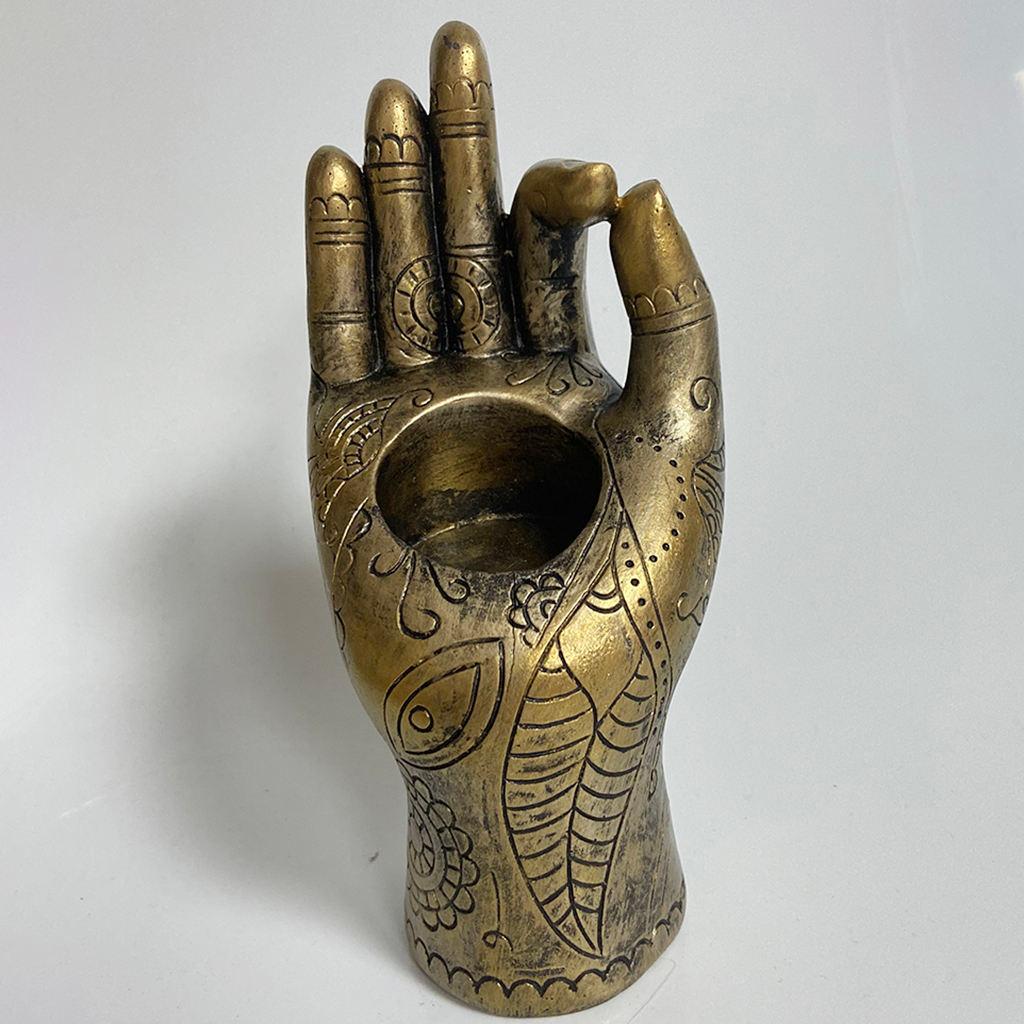 Buddha Yoga Mudra Hand Shape Candle Holder Meditation Room Home Zen Ornament