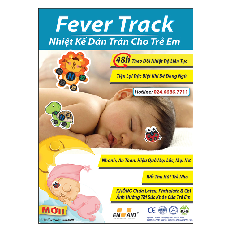 Nhiệt Kế Dán Trẻ Em Fever Track - Mẫu Ngẫu Nhiên