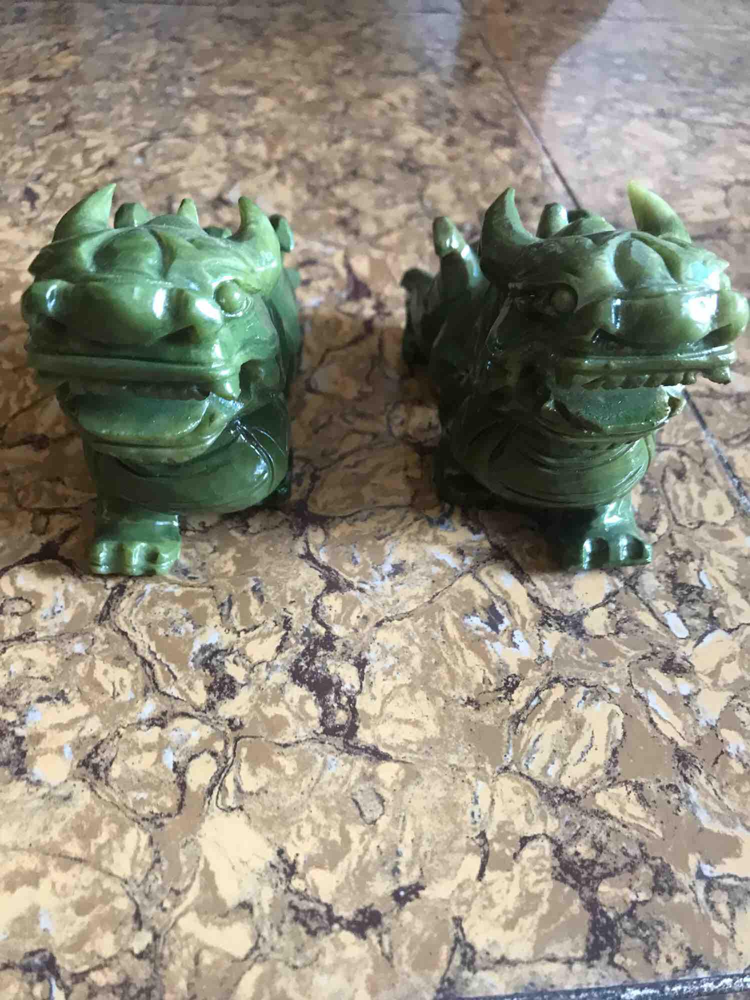 Cặp Tỳ Hưu Đá Sprentin Xanh Tự Nhiên Size Trung Dài 16cm Cao 10cm Sâu 5cm Công Dụng Thu Hút Tài Lộc Anh Chị mệnh Thủy mệnh Mộc mệnh Hỏa trưng bàn làm việc bàn thờ Thần Tài tốt may mắn ạ