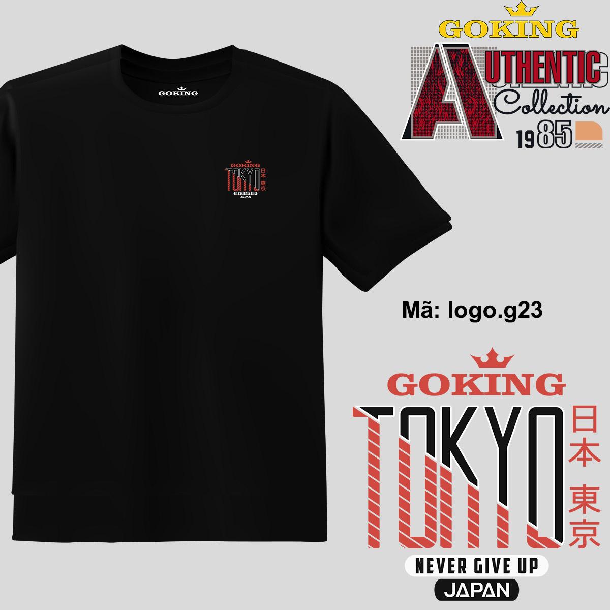 TOKYO, mã logo.g23. Áo thun nam nữ in logo đẹp. Áo phông GOKING hàng hiệu, quà tặng cao cấp cho gia đình, cặp đôi, lớp nhóm, doanh nghiệp – Đen, vải 100 cotton – 3XL