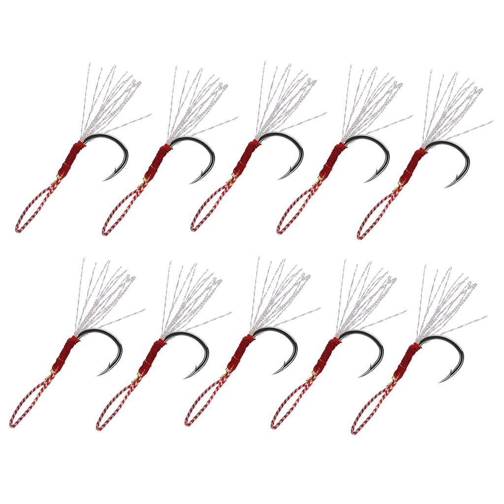30 Pack Fishing Assist Hooks Strong Jigging Jig Hooks 12#14#16# Silver