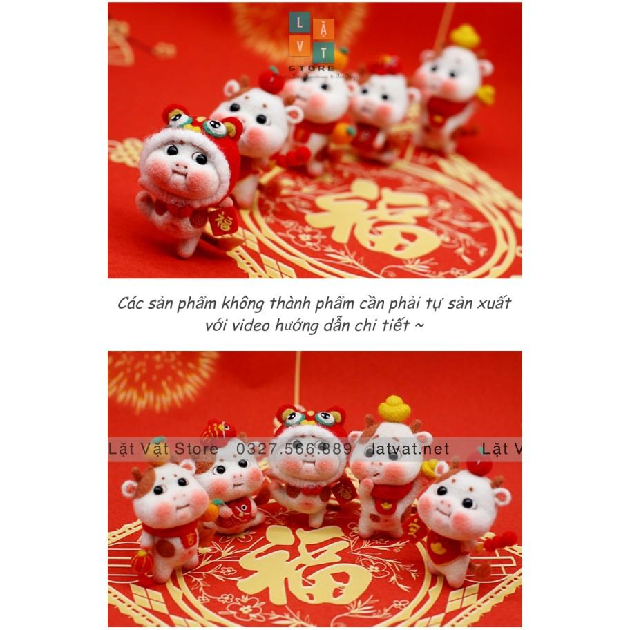 Bộ len chọc cho mùa tết Trâu Thần Tài có hướng dẫn video