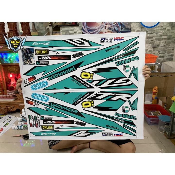Tem rời dán xe winner gtr xanh đen
