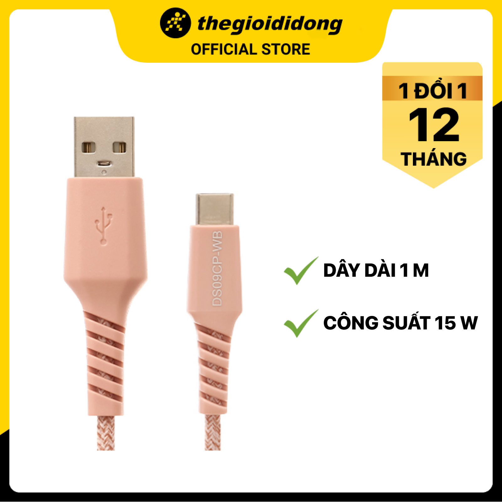 Cáp Type C 1m Xmobile DS09CP-WB - Hàng Chính Hãng