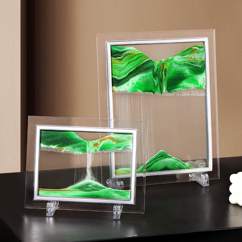 Đồng hồ Tranh cát 3D trang trí văn phòng tranh cát chảy ba chiều trang trí để bàn làm quà tặng cao cấp babo (TA08)