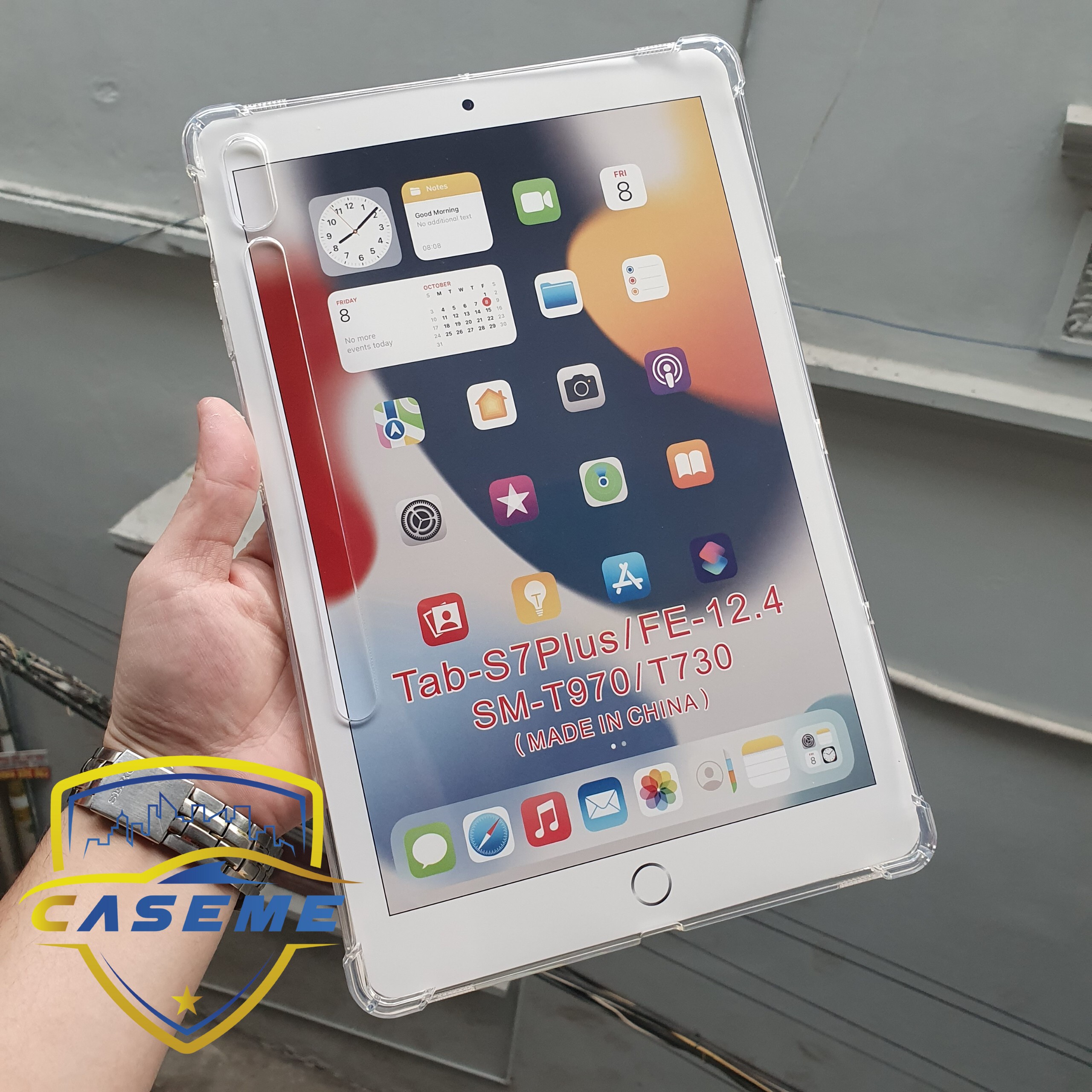 Ốp lưng chống sốc 4 góc dành cho Samsung Tab S7 Plus T976/S7 FE T730 silicon dẻo cao cấp