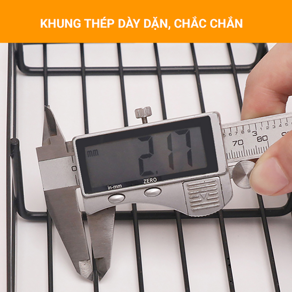 Kệ gia vị dán tường dài 30/40/50cm sơn đen tĩnh điện Vando chính hãng - kèm keo chuyên dụng kệ treo tường bằng thép carbon không gỉ, siêu chịu lực 30kg