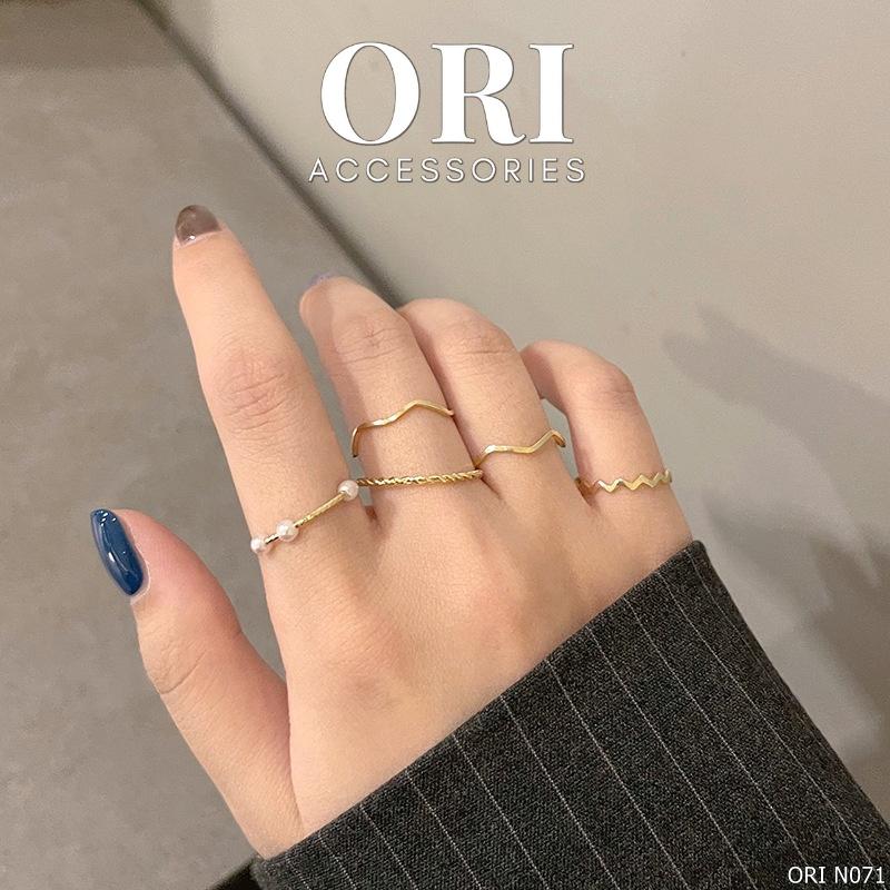 Set 5 nhẫn nữ Lionel tinh tế thời trang ORI ACCESSORIES N071