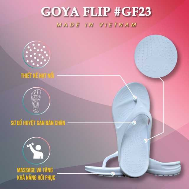 [HOT] Dép Thể thao chạy bộ Goya Flip GF23 - Màu Trắng