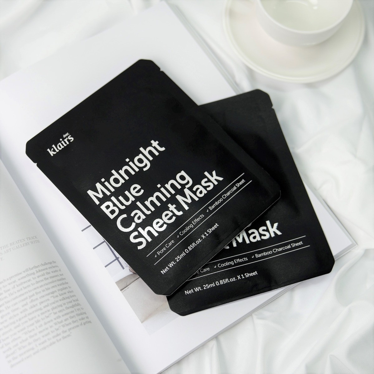 Mask Klairs Midnight Blue Calming Sheet Mặt nạ dịu da, giảm nhờn và giảm mụn đầu đen 25ml