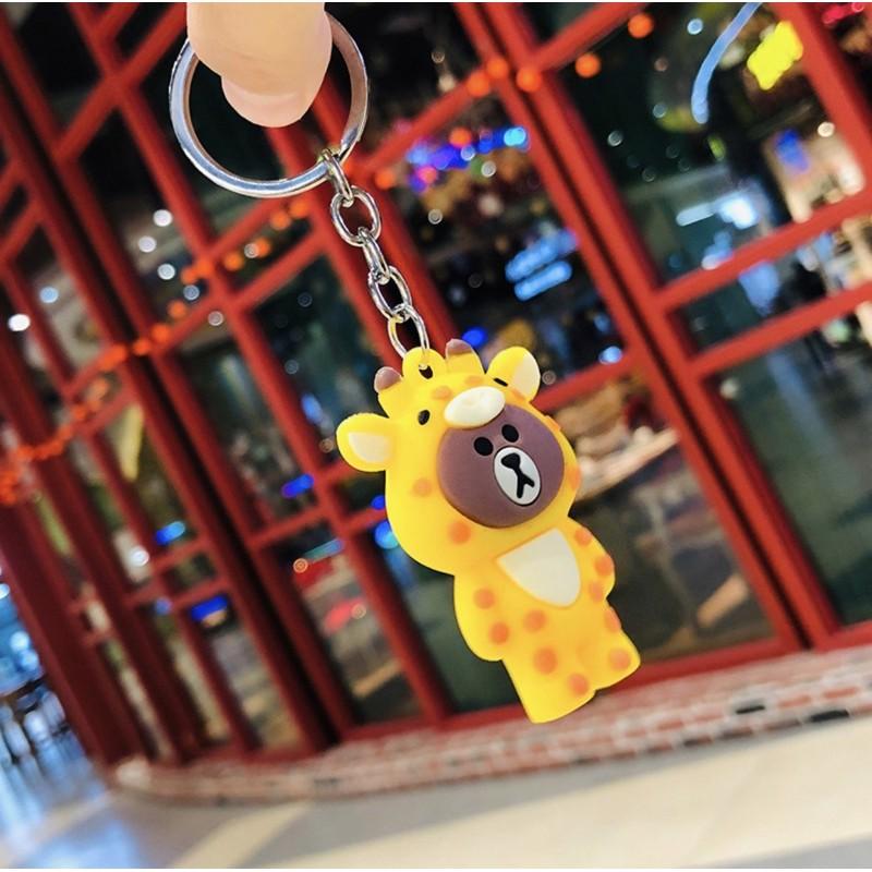 Móc khoá hoạt hình bơ, gấu, khủng long siêu cute