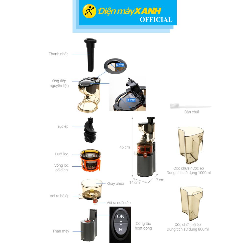 Máy ép chậm Kangaroo KG200SJ - Hàng Chính Hãng