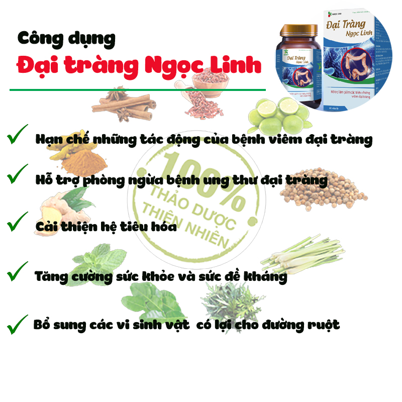 Đại Tràng Ngọc Linh - Hỗ trợ giảm các triệu chứng đau đại tràng