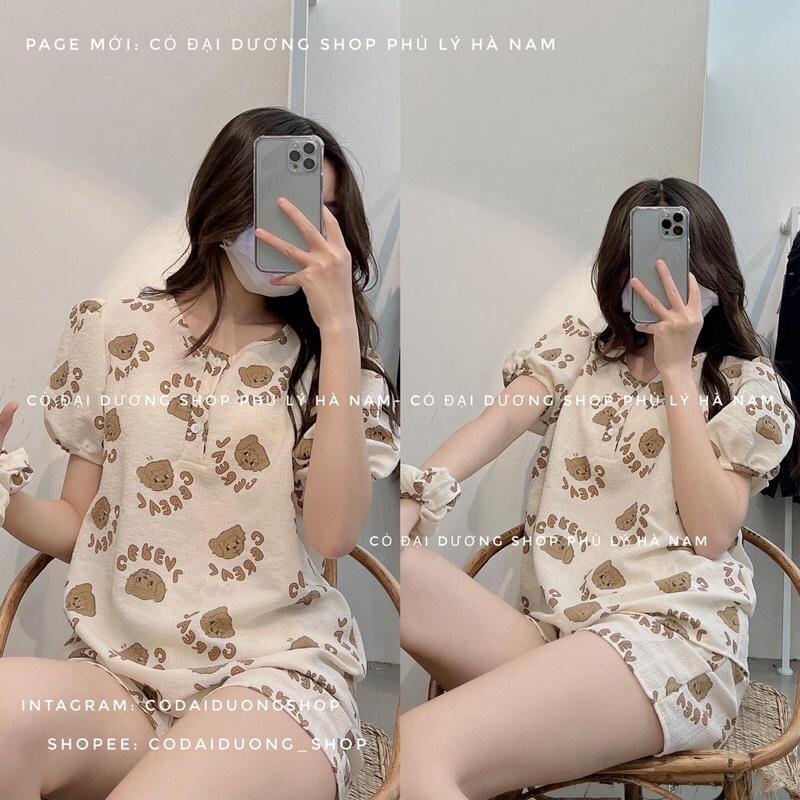 Bộ ngủ xốp cộc cổ tròn