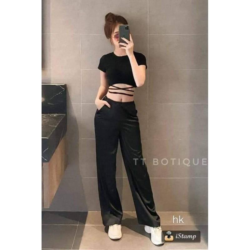 Áo cotton tay lỡ Unisex mặc đôi ,nhóm , lớp------ Áo CRT dây cột eo