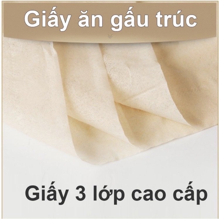 Túi 10 bịch giấy ăn gấu trúc -1 bịch 300 tờ - 3 lớp cao cấp không chất tẩy trắng ,siêu dai an toàn và tiết kiệm