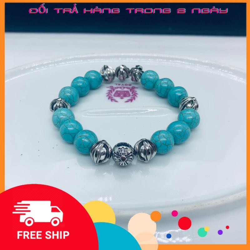 Lắc tay unisex Chrome Heart đá xanh fullbox.