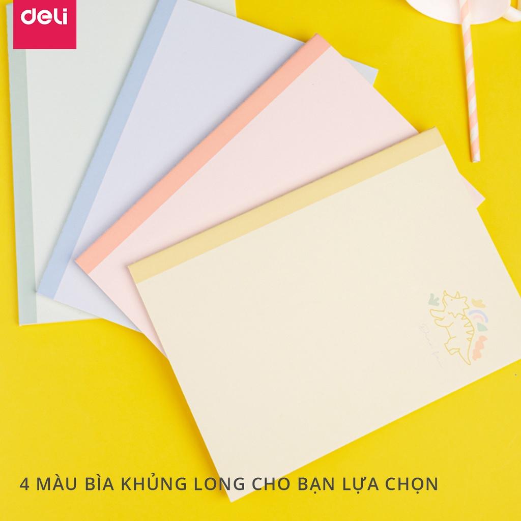 Sổ ghi chép khâu gáy Deli-Giấy kẻ ngang, khổ B5 60 trang giúp bảo vệ mắt chống ánh sáng xanh - Phù hợp cho học sinh