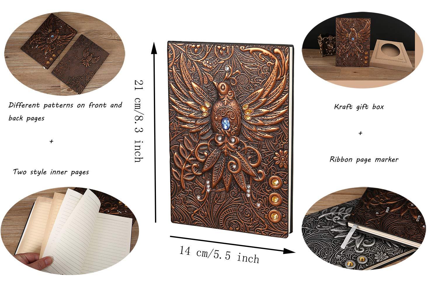 A5 Lined Notebook, Bìa cứng, Nhật ký cũ, Notebook da cổ điển, Line, Lines Travel Notebook Calepin, Notepad Handmade, Món quà đẹp cho nam giới, phụ nữ, thanh thiếu niên