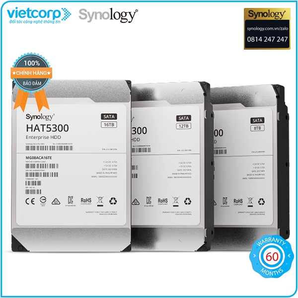 Ổ cứng HDD 8TB cho NAS Synology HAT5310-8T - Hàng Chính Hãng