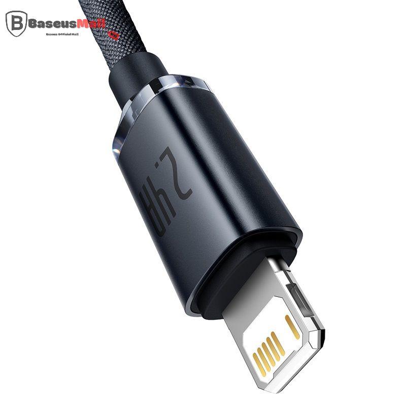 Cáp sạc nhanh Baseus Crystal Shine Series Fast Charging Data Cable USB to l.P 2.4A (Hàng chính hãng)