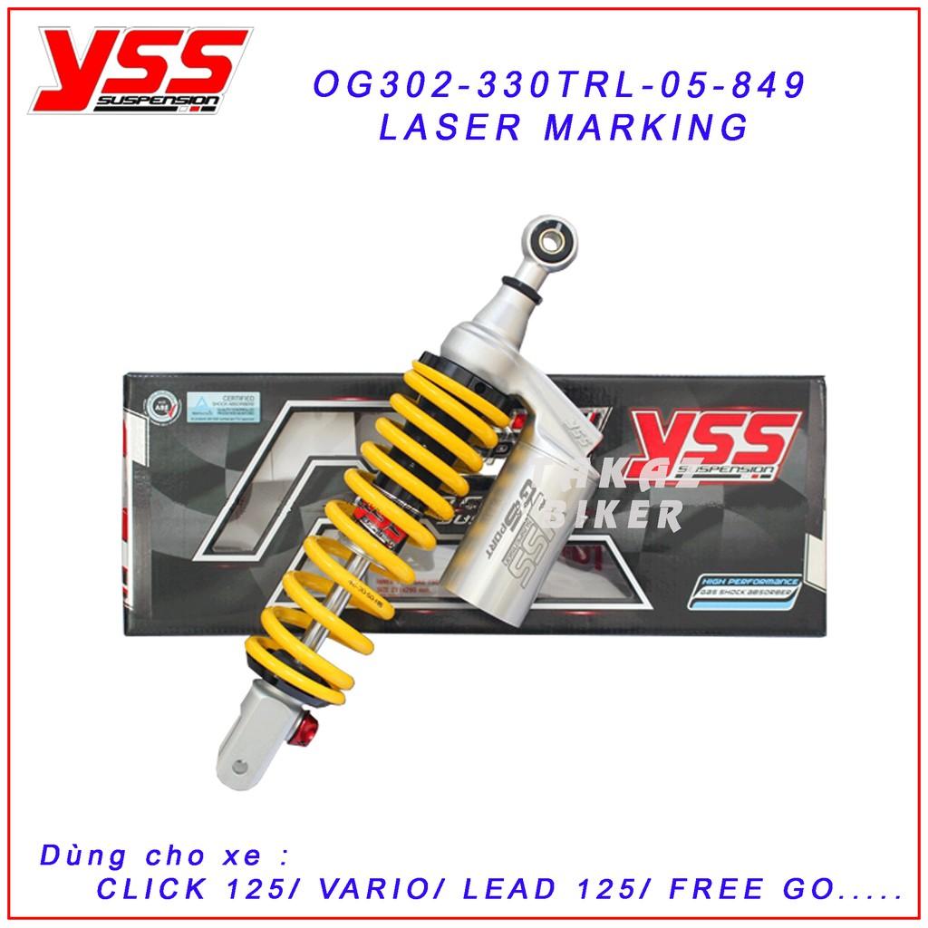 Phuộc YSS Vario, Click I, Lead, Vision New, SH Mode, Freego G-Sport OG302-330TRL-05-849 Màu Vàng