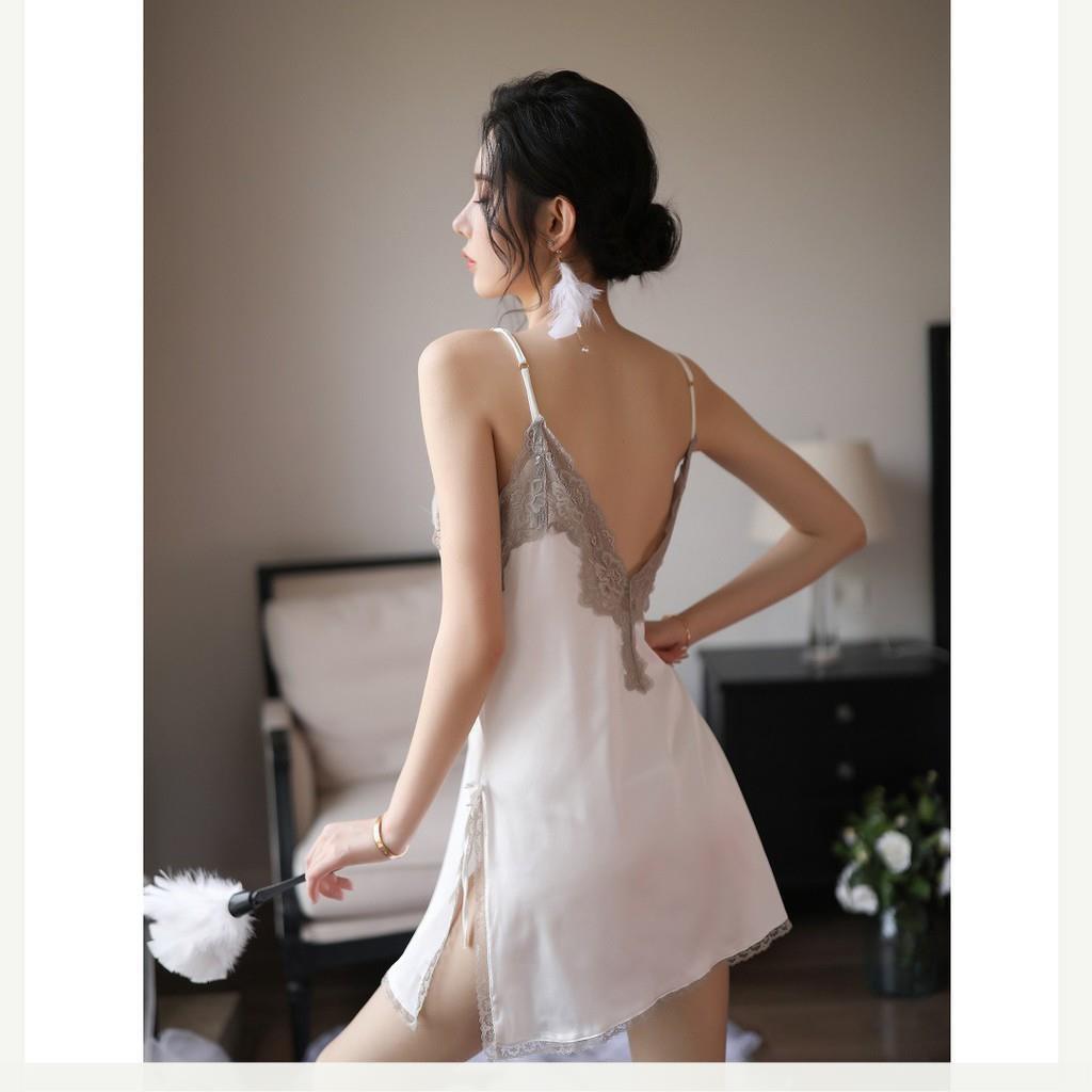 Váy ngủ lụa satin B1022 Quảng Châu cao cấp