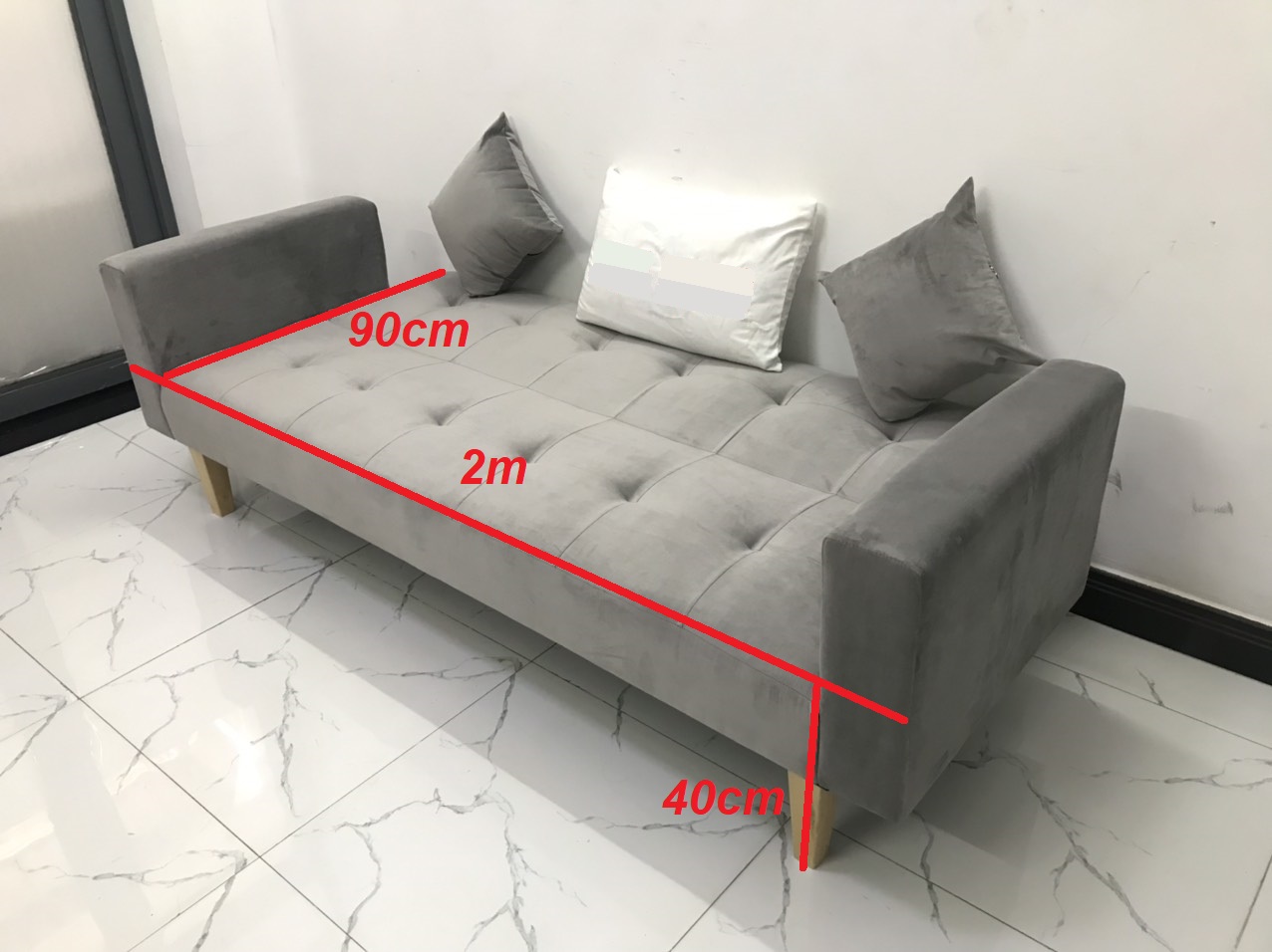 Bộ ghế sofa giường sofa bed tay vịn phòng khách sopha linco16