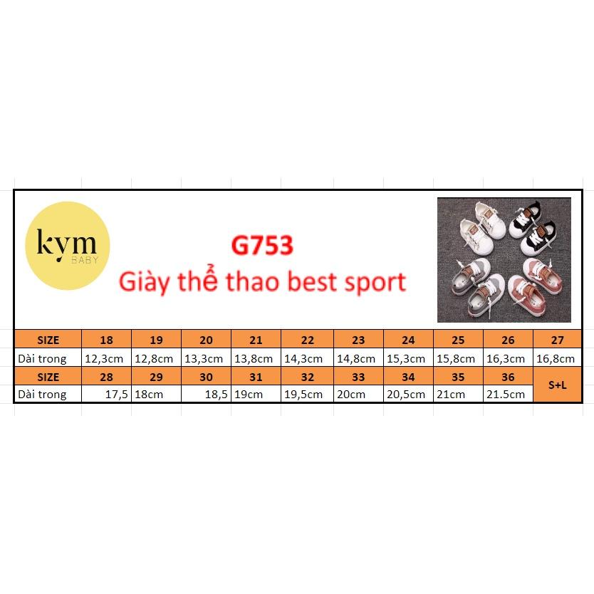 Giày thể thao BEST SPORT màu HỒNG cho bé G753 (Màu khác ở mục khác)