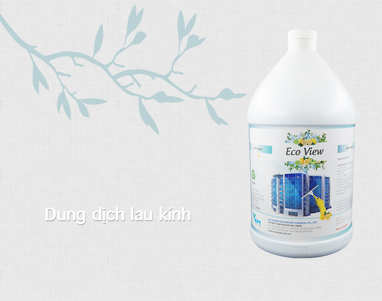 Nước Lau Cửa Kính, Gương Soi - Khả Năng Chống Bám Bẩn - Eco View - Chai 1 Gallon (Gần 4 Lít)