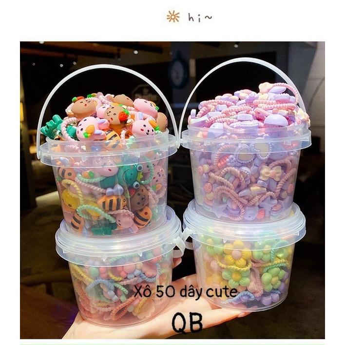 Xô 50 Dây Chun Buộc Tóc Hình Cute Cho Bé
