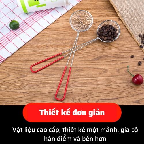 Vợt vớt/múc trân châu, topping nha đam thạch vợt múc lẩu,đồ chiên chuôi đỏ inox cao cấp tiện lợi nhỏ gọn an toàn sử dụng