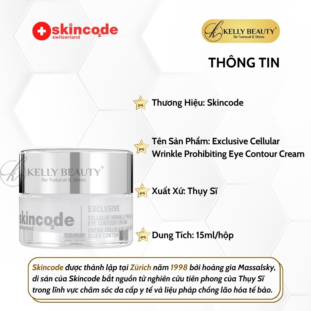 Kem Xóa Nhăn Mắt Skincode Exclusive Cellular Wrinkle Prohibiting Eye Contour Cream | Kelly Beauty