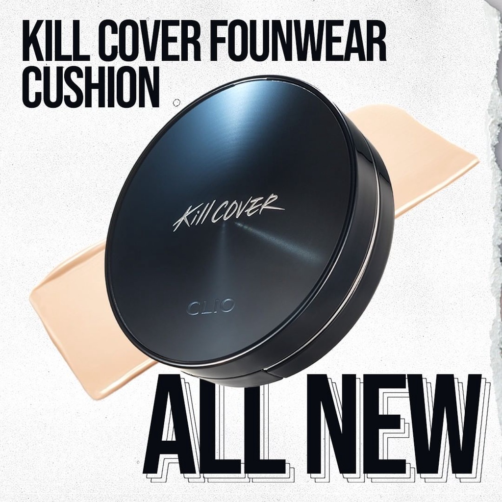 (MẪU MỚI) Phấn nước Clio Kill Cover Founwear Cushion All New SPF 50+ (15gx2 lõi) Lâu trôi, mịn da