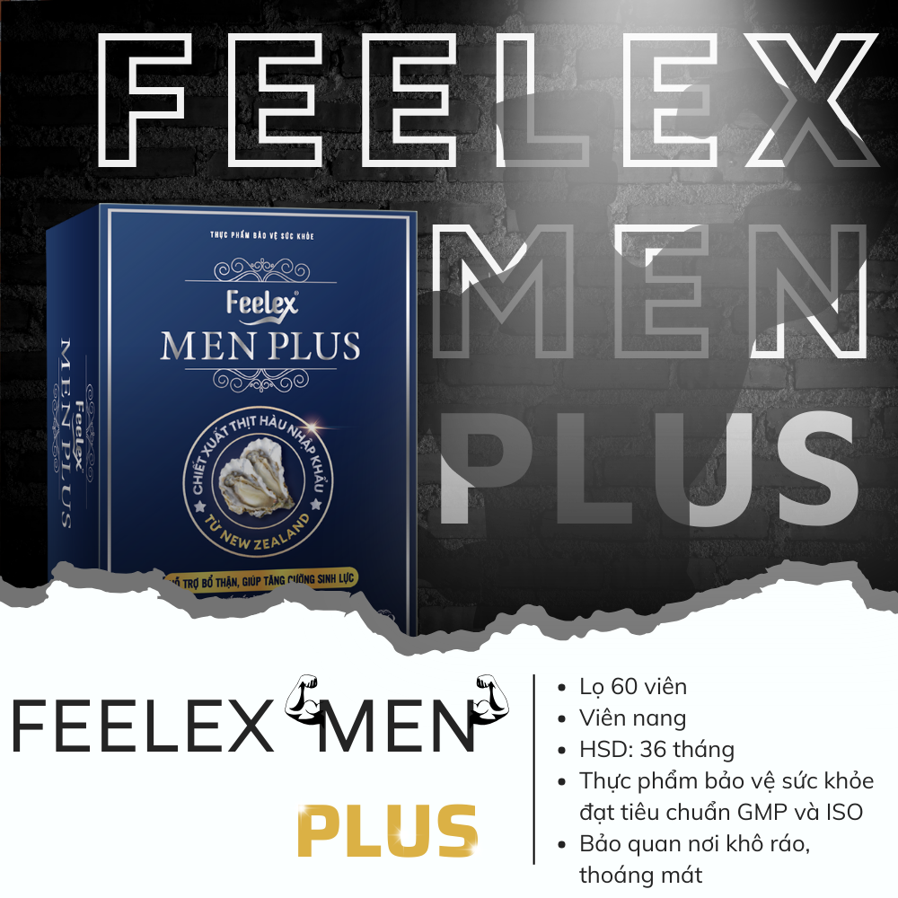 Viên uống Feelex Men Plus, tăng cường testosterone cho nam giới, khẳng định bản lĩnh phái mạnh - Lọ 60 viên