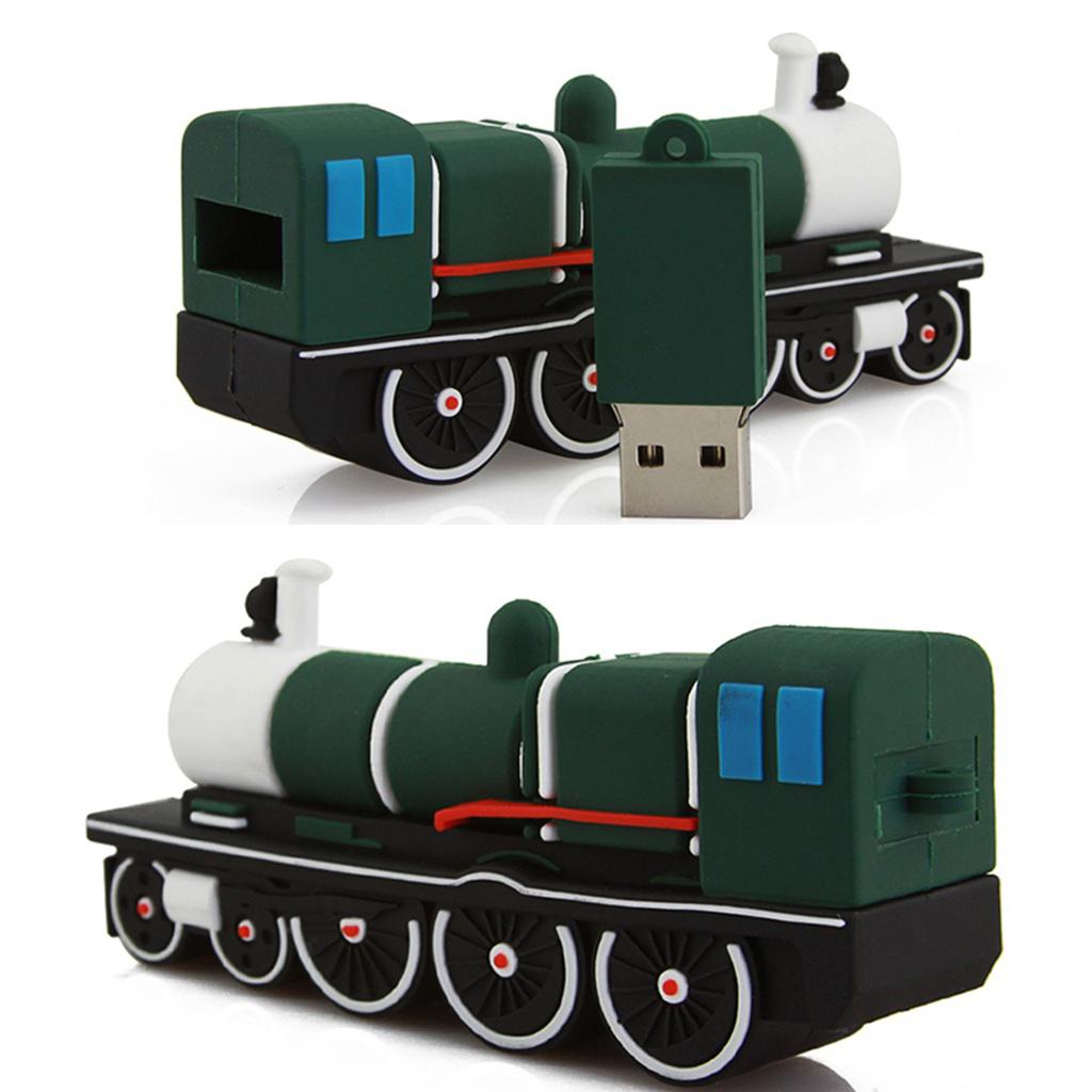 Fast Speed USB 2.0 Flash Drives Memory Stick Green Trains Shape