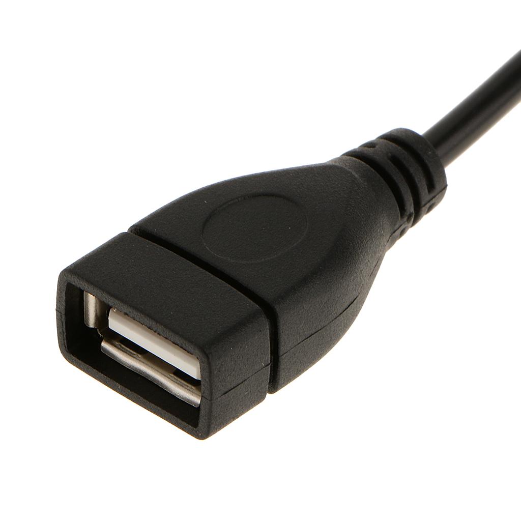 3.5mm Male AUX Audio Plug Jack to USB 2.0 Female Converter Cable for Car+USB A